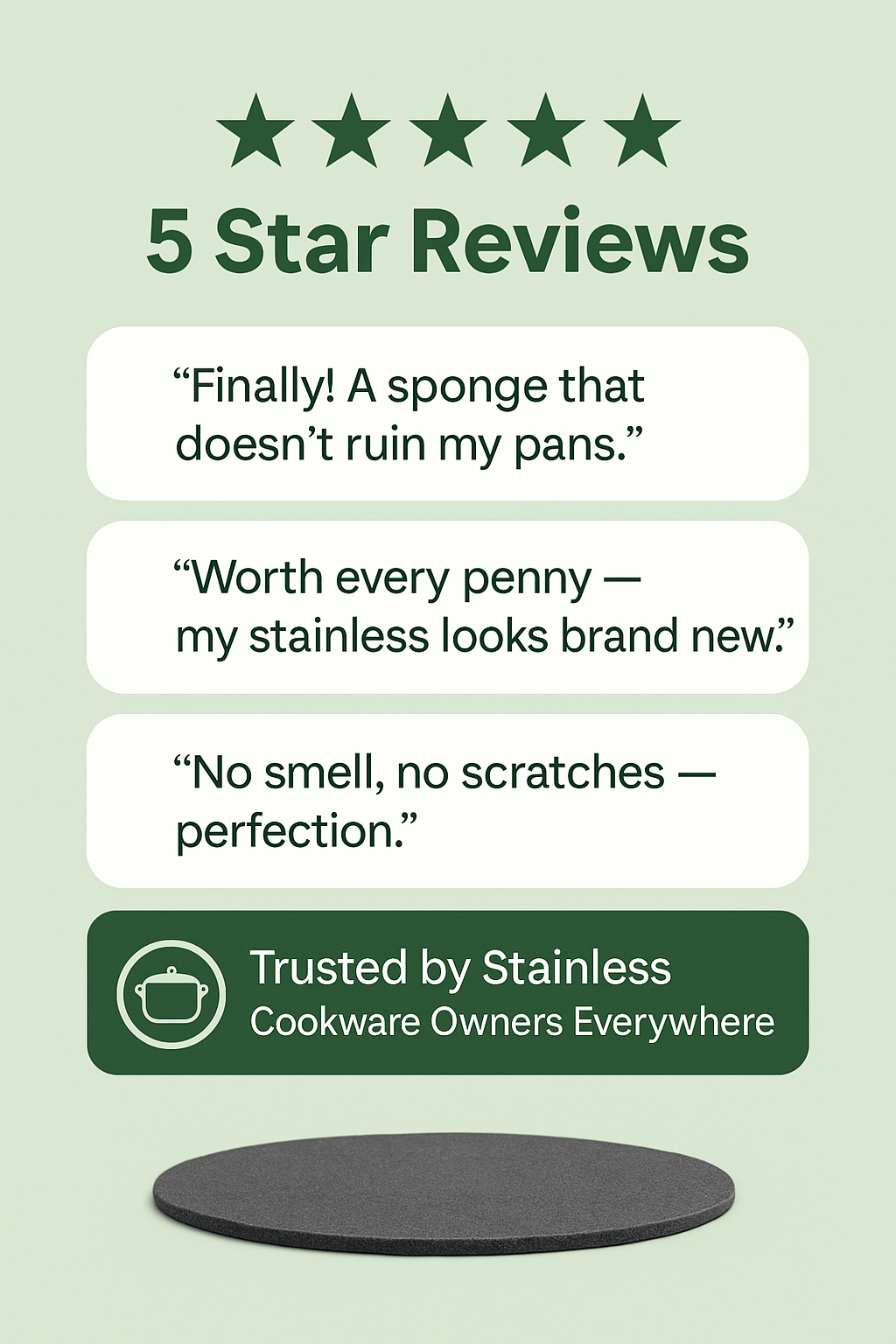 Steelé Sponge for Stainless Steel Cookware (3-Pack or 6-Pack)